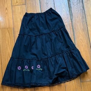 Vintage black flower skirt size xs